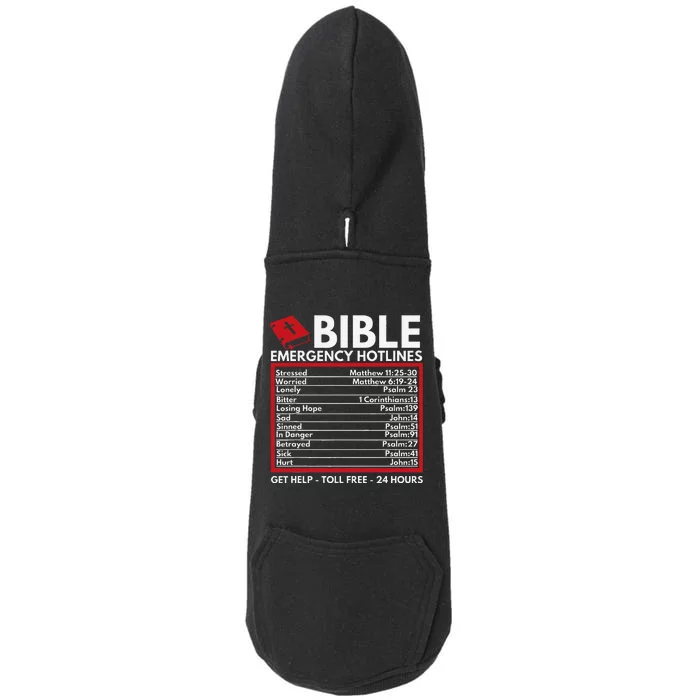 Bible Emergency Numbers Funny Christian Bible & Jesus Doggie 3-End Fleece Hoodie