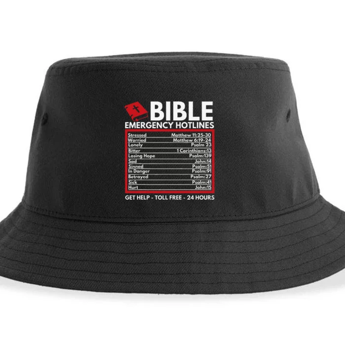 Bible Emergency Numbers Funny Christian Bible & Jesus Sustainable Bucket Hat