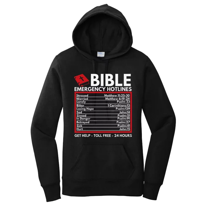 Bible Emergency Numbers Funny Christian Bible & Jesus Women's Pullover Hoodie