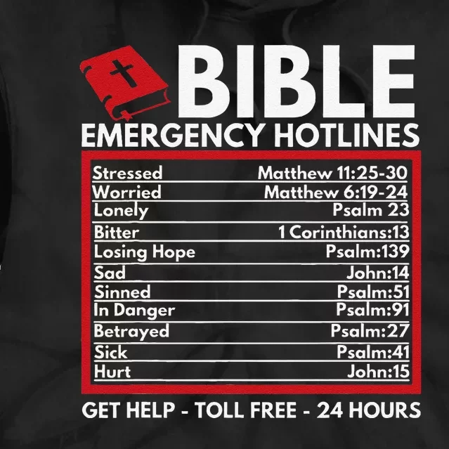 Bible Emergency Numbers Funny Christian Bible & Jesus Tie Dye Hoodie