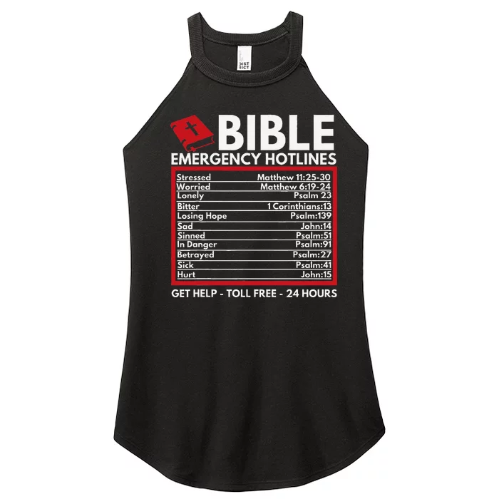 Bible Emergency Numbers Funny Christian Bible & Jesus Women’s Perfect Tri Rocker Tank