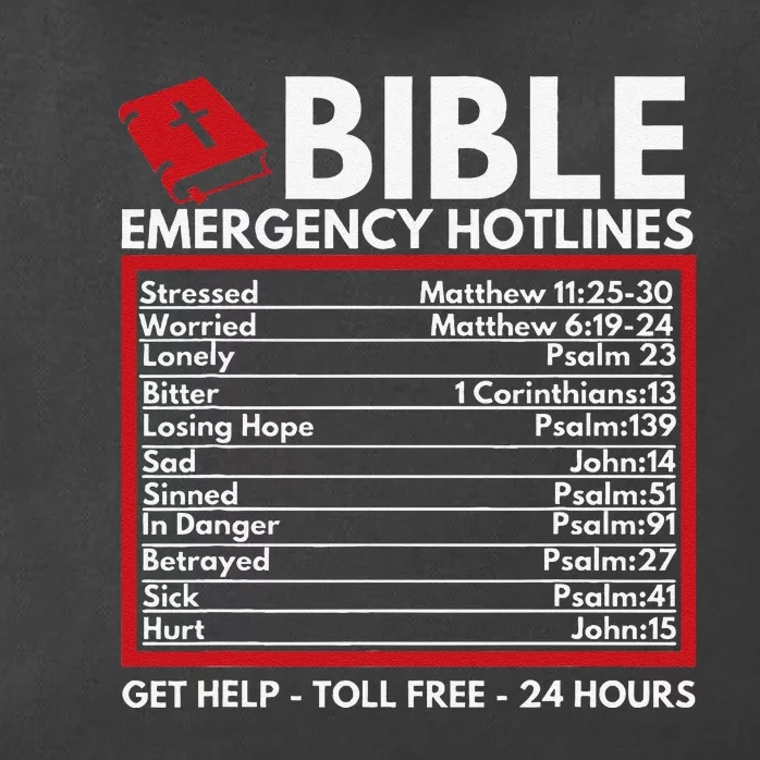 Bible Emergency Numbers Funny Christian Bible & Jesus Zip Tote Bag