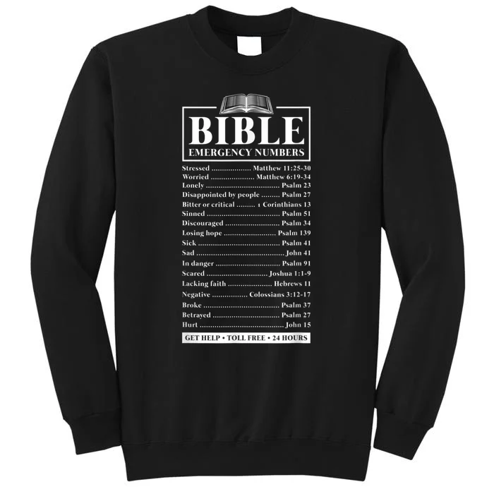 Bible Emergency Numbers Hotline Christian Verses Scriptures Sweatshirt