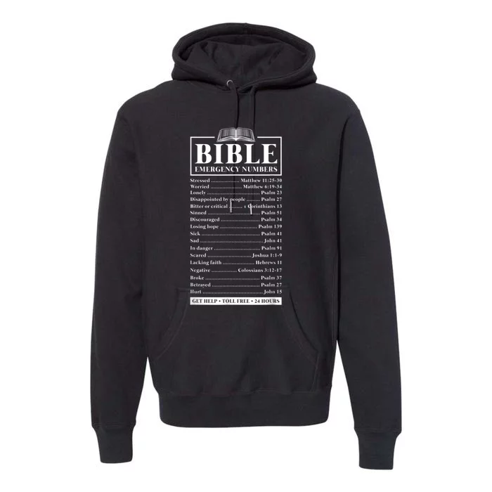 Bible Emergency Numbers Hotline Christian Verses Scriptures Premium Hoodie