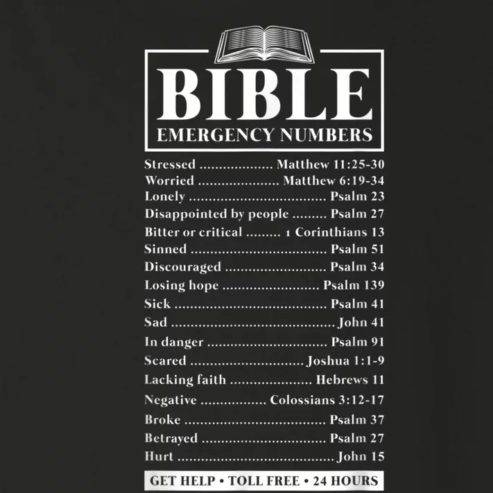 Bible Emergency Numbers Hotline Christian Verses Scriptures Toddler Long Sleeve Shirt