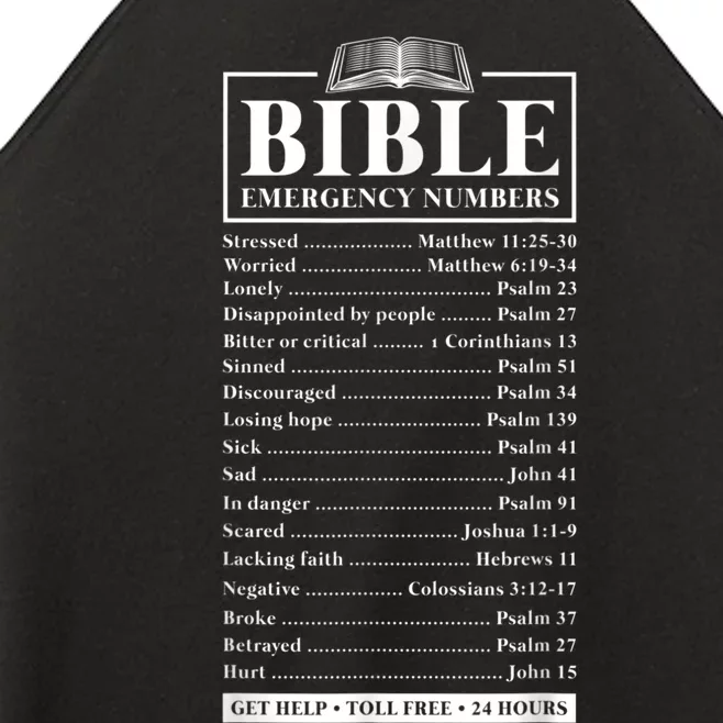 Bible Emergency Numbers Hotline Christian Verses Scriptures Women’s Perfect Tri Rocker Tank