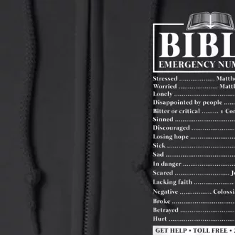 Bible Emergency Numbers Hotline Christian Verses Scriptures Full Zip Hoodie