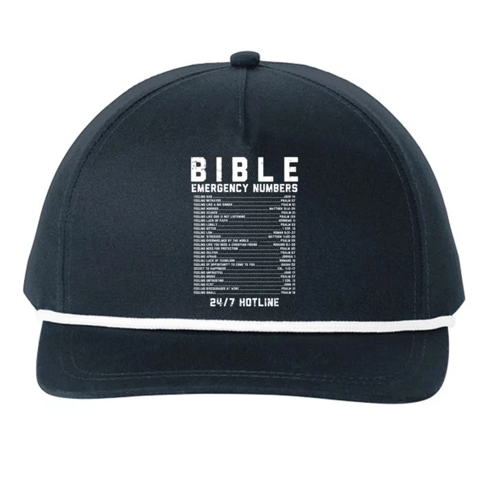 Bible Emergency Numbers Verse God Jesus Faith Christian Gift Snapback Five-Panel Rope Hat