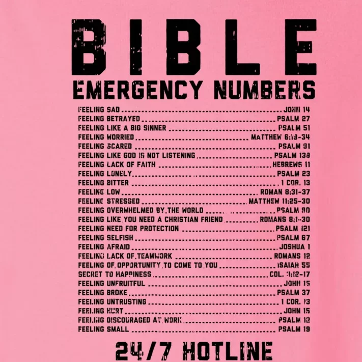 Bible Emergency Numbers Verse God Jesus Faith Christian Gift Toddler Long Sleeve Shirt