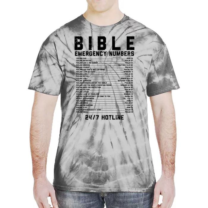 Bible Emergency Numbers Verse God Jesus Faith Christian Gift Tie-Dye T-Shirt