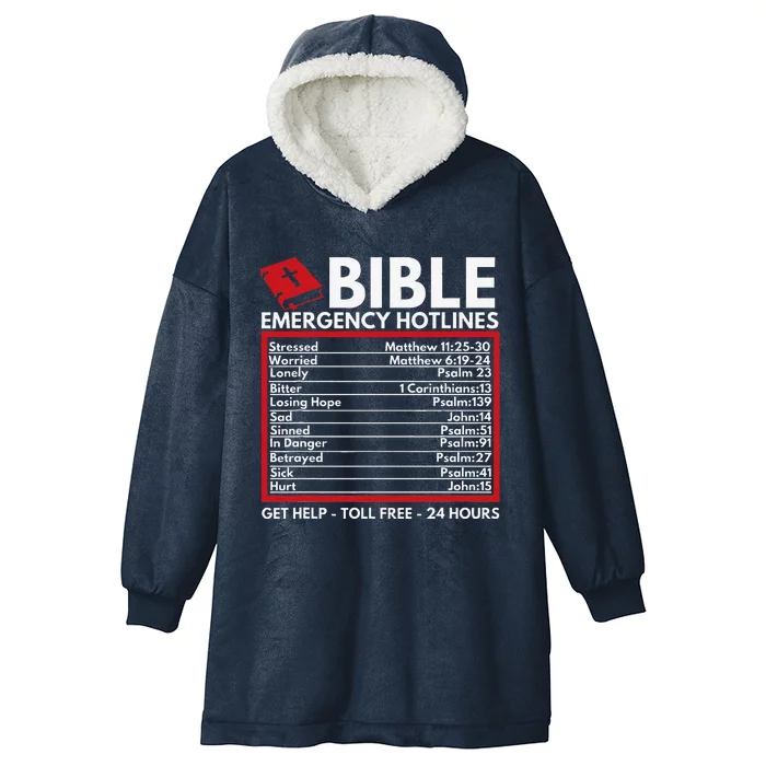 Bible Emergency Numbers Funny Christian Bible & Jesus Hooded Wearable Blanket