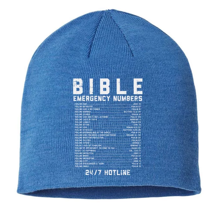 Bible Emergency Numbers Verse God Jesus Faith Christian Gift 8 1/2in Sustainable Knit Beanie