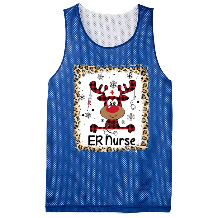 Bleached Er Nurse Reindeer Christmas Pajama Emergency Room Gift Mesh Reversible Basketball Jersey Tank