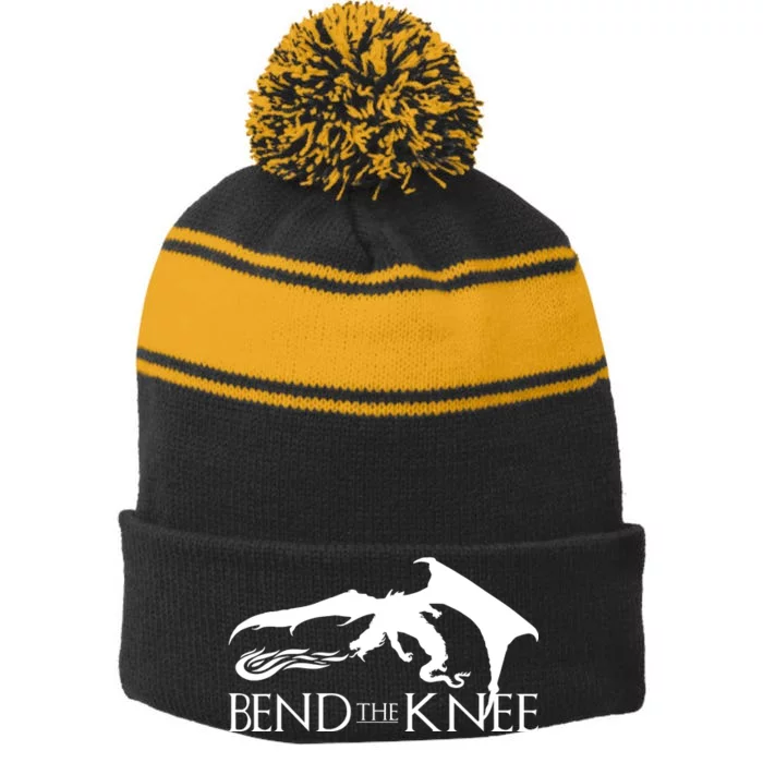 Bend The Knee Stripe Pom Pom Beanie