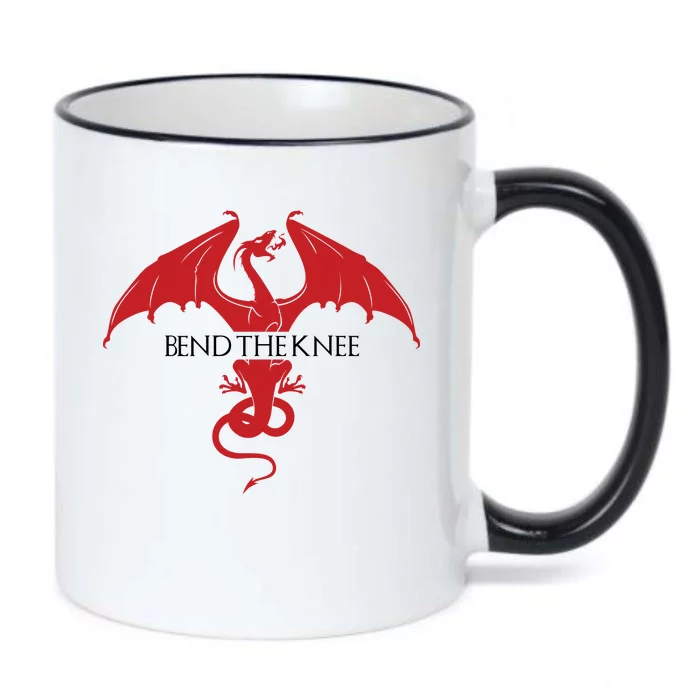 Bend The Knee Fantasy Dragon Black Color Changing Mug