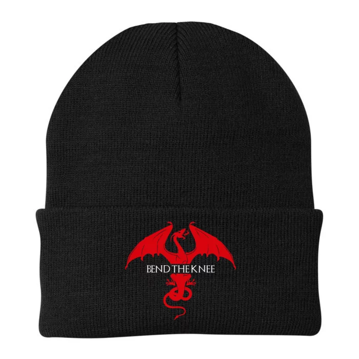 Bend The Knee Fantasy Dragon Knit Cap Winter Beanie