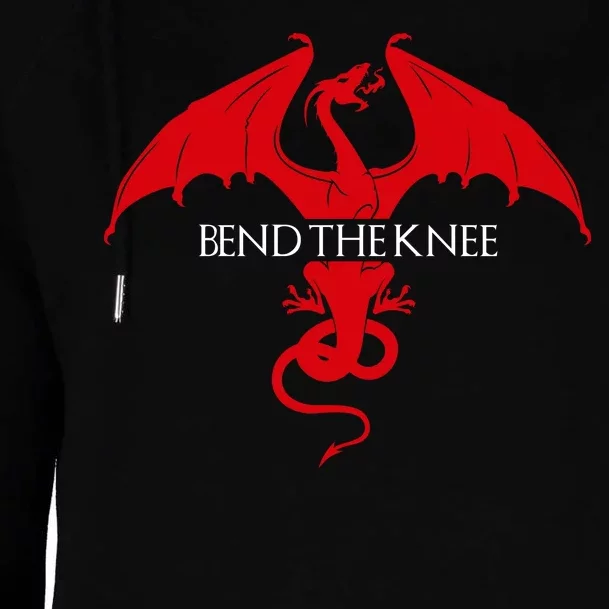 Bend The Knee Fantasy Dragon Womens Funnel Neck Pullover Hood