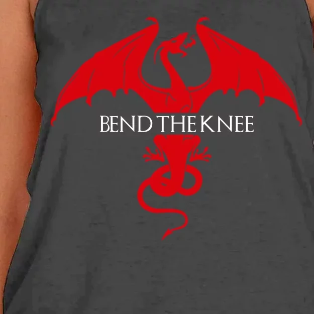 Bend The Knee Fantasy Dragon Women's Knotted Racerback Tank