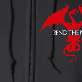 Bend The Knee Fantasy Dragon Full Zip Hoodie