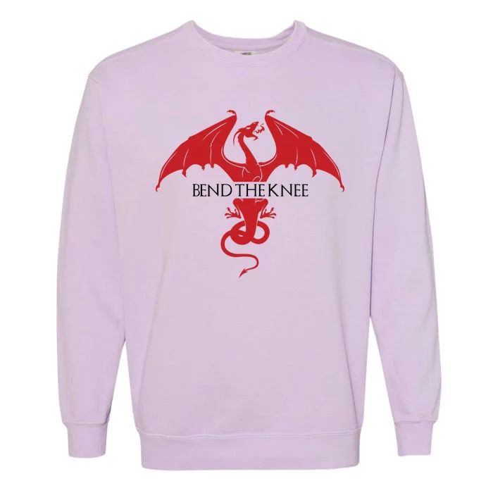 Bend The Knee Fantasy Dragon Garment-Dyed Sweatshirt