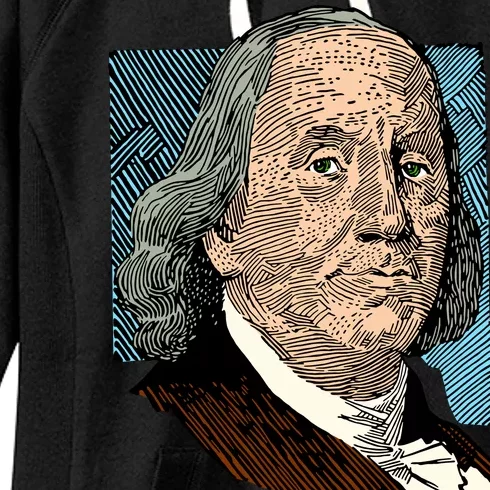 Benjamin Franklin Portrait Women's Fleece Hoodie