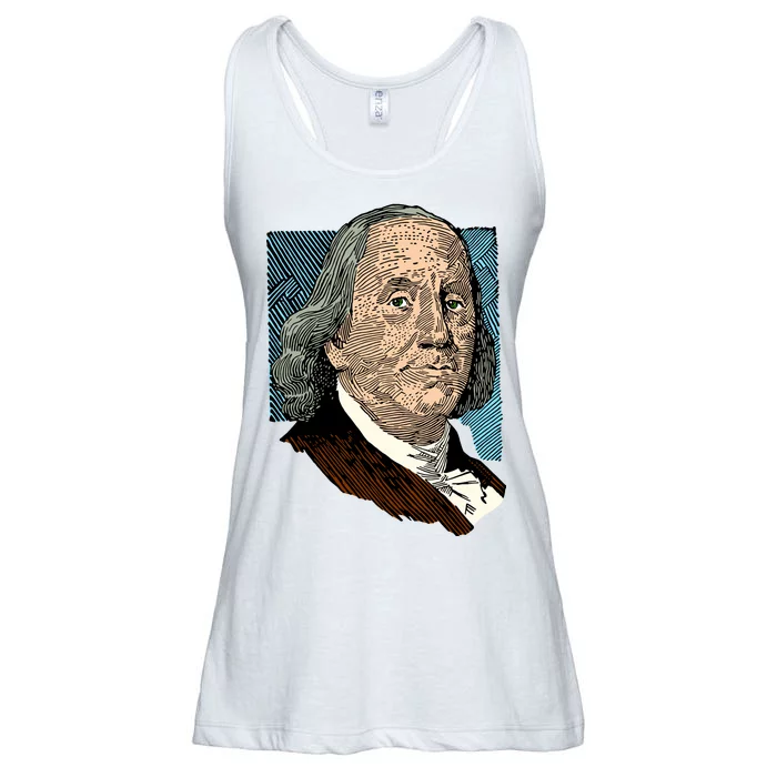 Benjamin Franklin Portrait Ladies Essential Flowy Tank