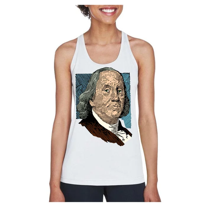 Benjamin Franklin Portrait Women's Racerback Tank