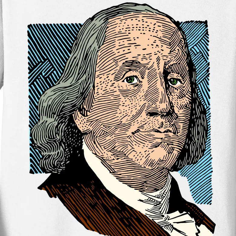 Benjamin Franklin Portrait Kids Long Sleeve Shirt