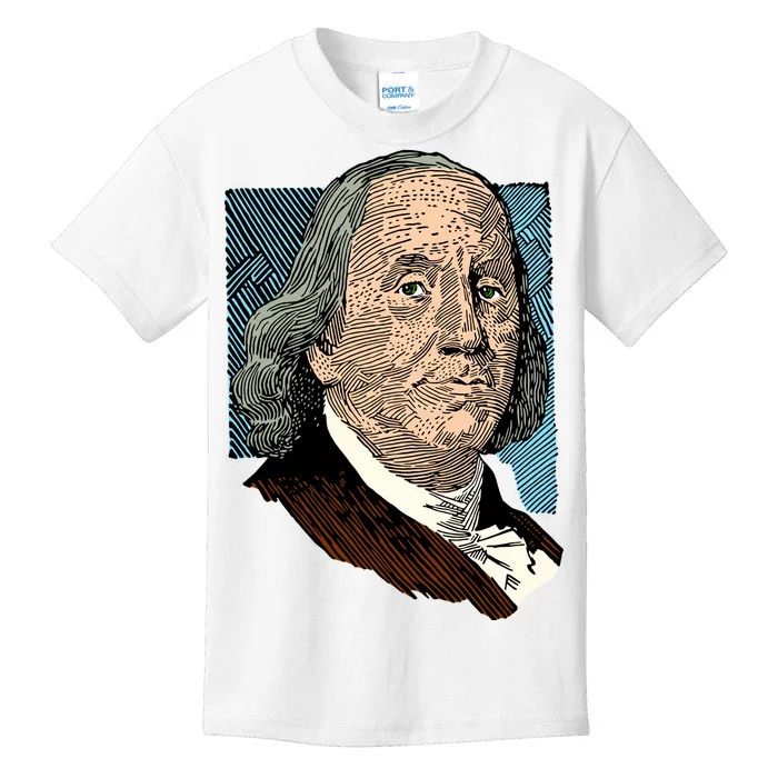 Benjamin Franklin Portrait Kids T-Shirt