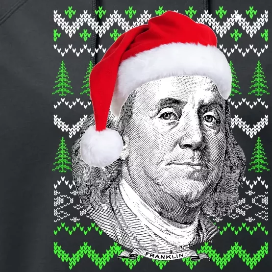 Benjamin Franklin Ugly Christmas Sweater Performance Fleece Hoodie