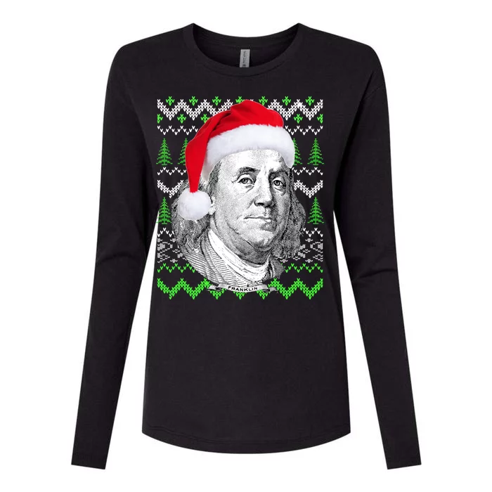 Benjamin Franklin Ugly Christmas Sweater Womens Cotton Relaxed Long Sleeve T-Shirt