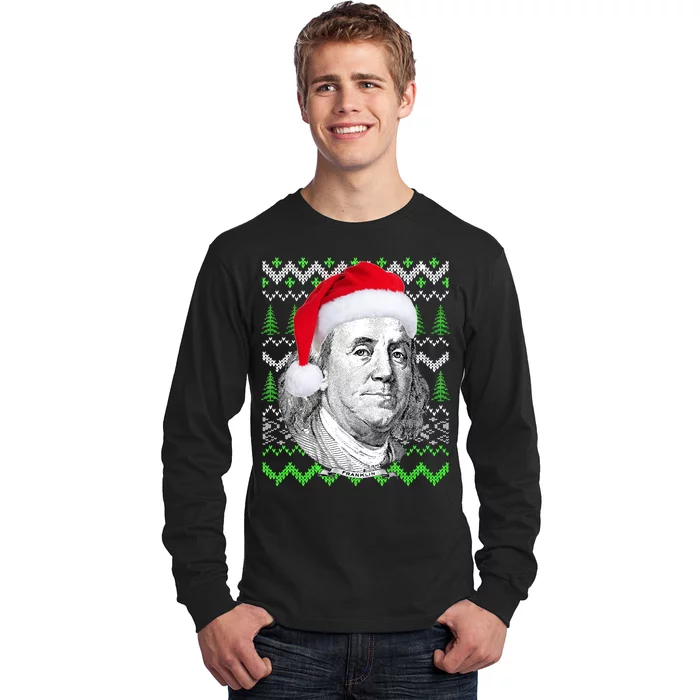 Benjamin Franklin Ugly Christmas Sweater Long Sleeve Shirt