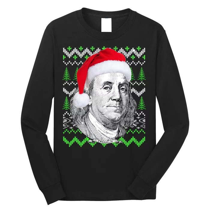 Benjamin Franklin Ugly Christmas Sweater Long Sleeve Shirt