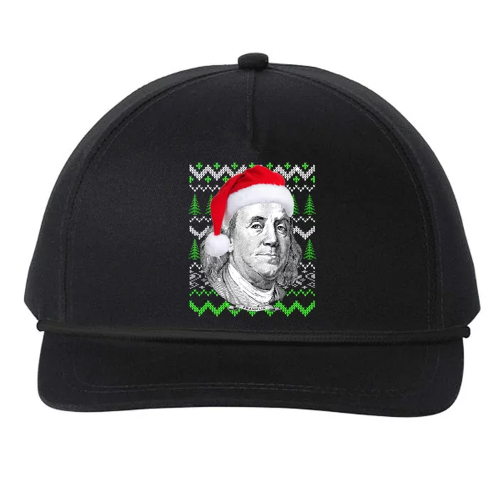 Benjamin Franklin Ugly Christmas Sweater Snapback Five-Panel Rope Hat