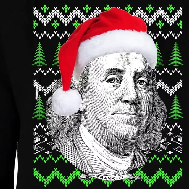 Benjamin Franklin Ugly Christmas Sweater Womens Funnel Neck Pullover Hood