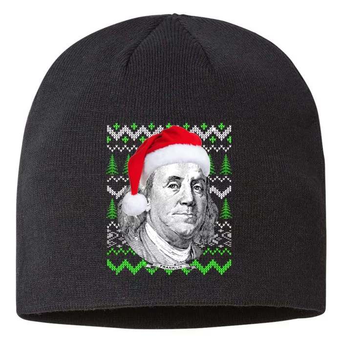 Benjamin Franklin Ugly Christmas Sweater 8 1/2in Sustainable Knit Beanie