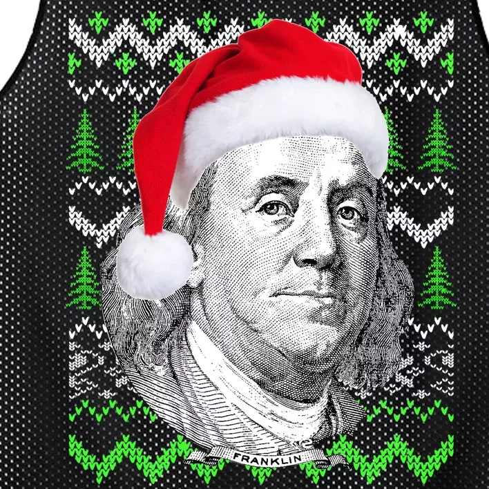 Benjamin Franklin Ugly Christmas Sweater Mesh Reversible Basketball Jersey Tank