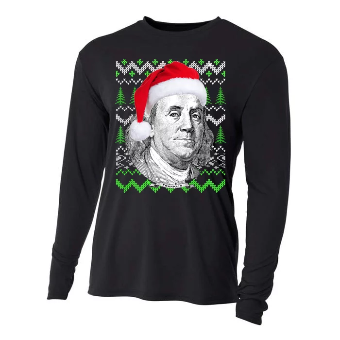 Benjamin Franklin Ugly Christmas Sweater Cooling Performance Long Sleeve Crew