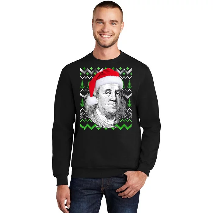 Benjamin Franklin Ugly Christmas Sweater Tall Sweatshirt