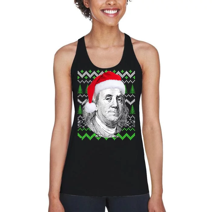 Benjamin Franklin Ugly Christmas Sweater Women's Racerback Tank