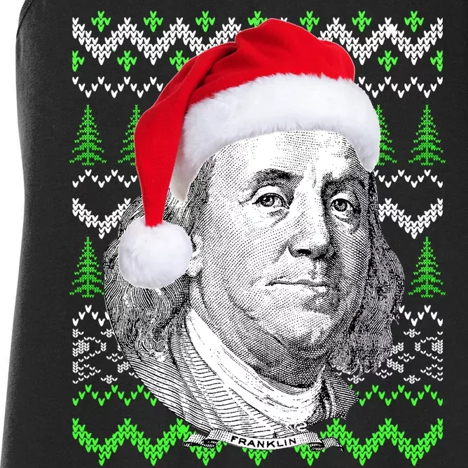 Benjamin Franklin Ugly Christmas Sweater Women's Racerback Tank