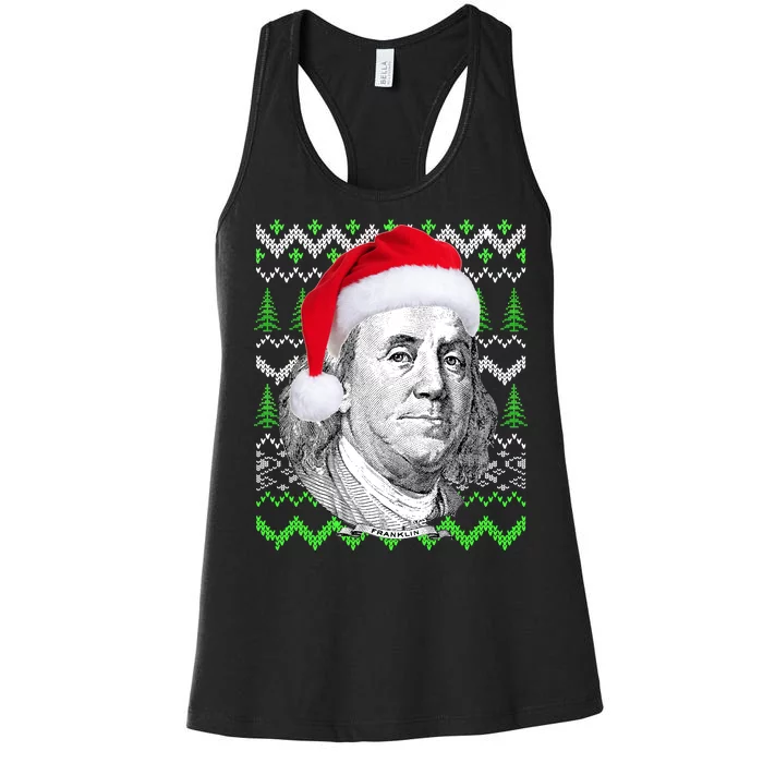 Benjamin Franklin Ugly Christmas Sweater Women's Racerback Tank