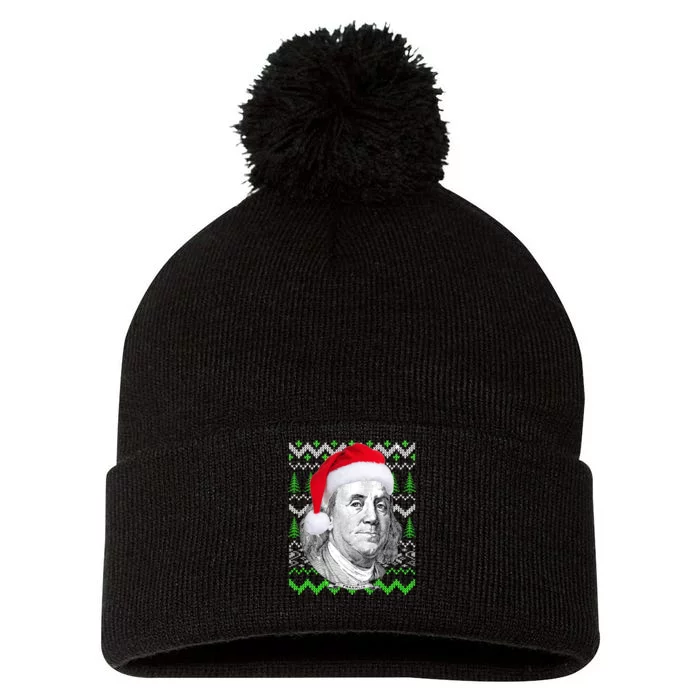 Benjamin Franklin Ugly Christmas Sweater Pom Pom 12in Knit Beanie