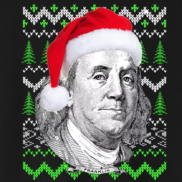 Benjamin Franklin Ugly Christmas Sweater Women's Crop Top Tee