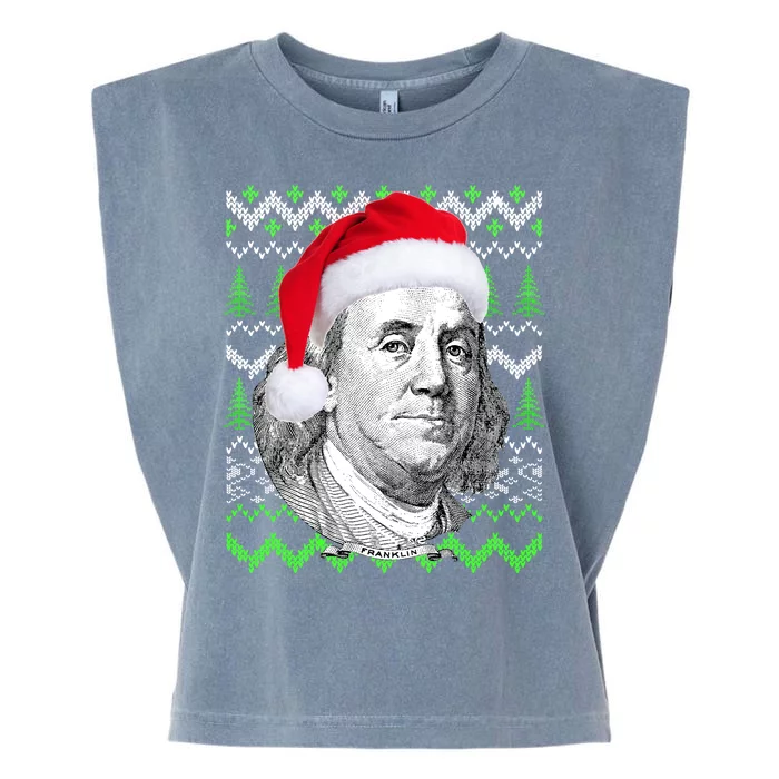 Benjamin Franklin Ugly Christmas Sweater Garment-Dyed Women's Muscle Tee