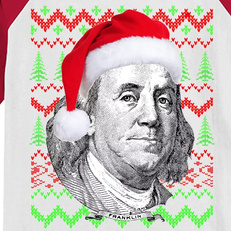 Benjamin Franklin Ugly Christmas Sweater Kids Colorblock Raglan Jersey