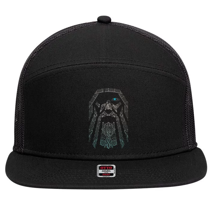 Blue Eye Oden God 7 Panel Mesh Trucker Snapback Hat