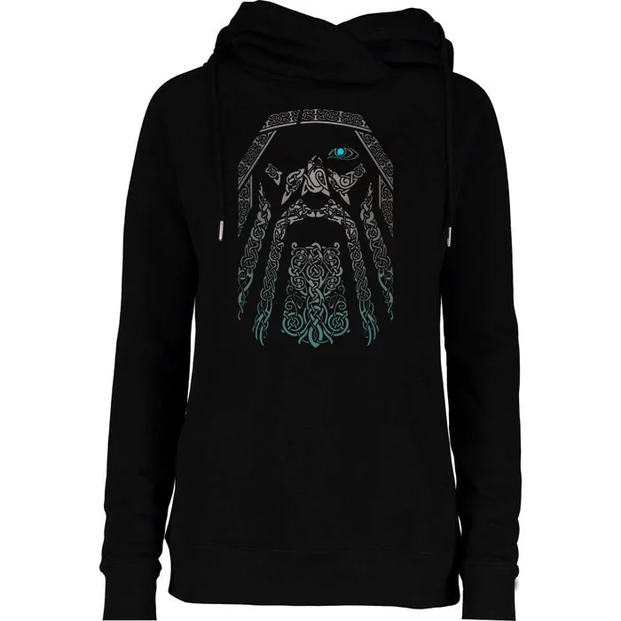 Blue Eye Oden God Womens Funnel Neck Pullover Hood