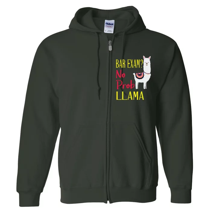 Bar Exam Passing The Passed No Prob Llama Lawyer Law Gift Full Zip Hoodie