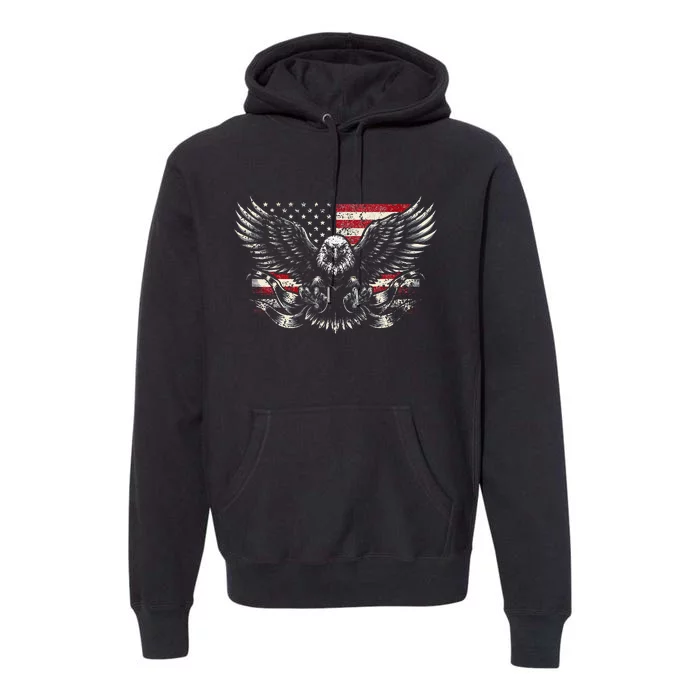 Bald Eagle Patriotic American Eagle Premium Hoodie